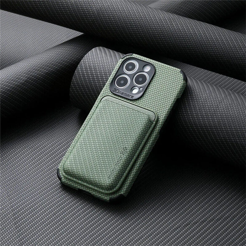 Coque Portefeuille MagSafe - FiberGuard - Fibre de Carbone - Élégante et Protectrice