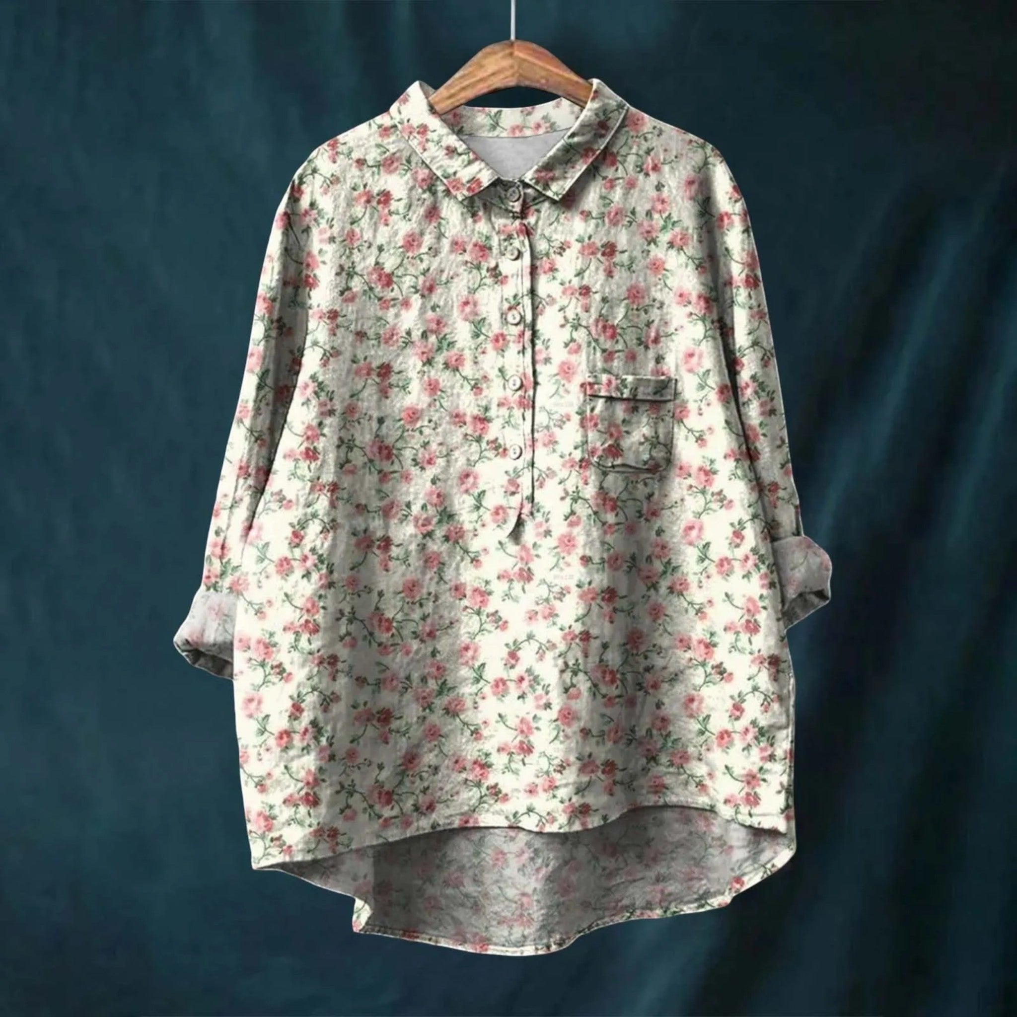 Chemise Florale Élégante à Manches Longues – Léonie
