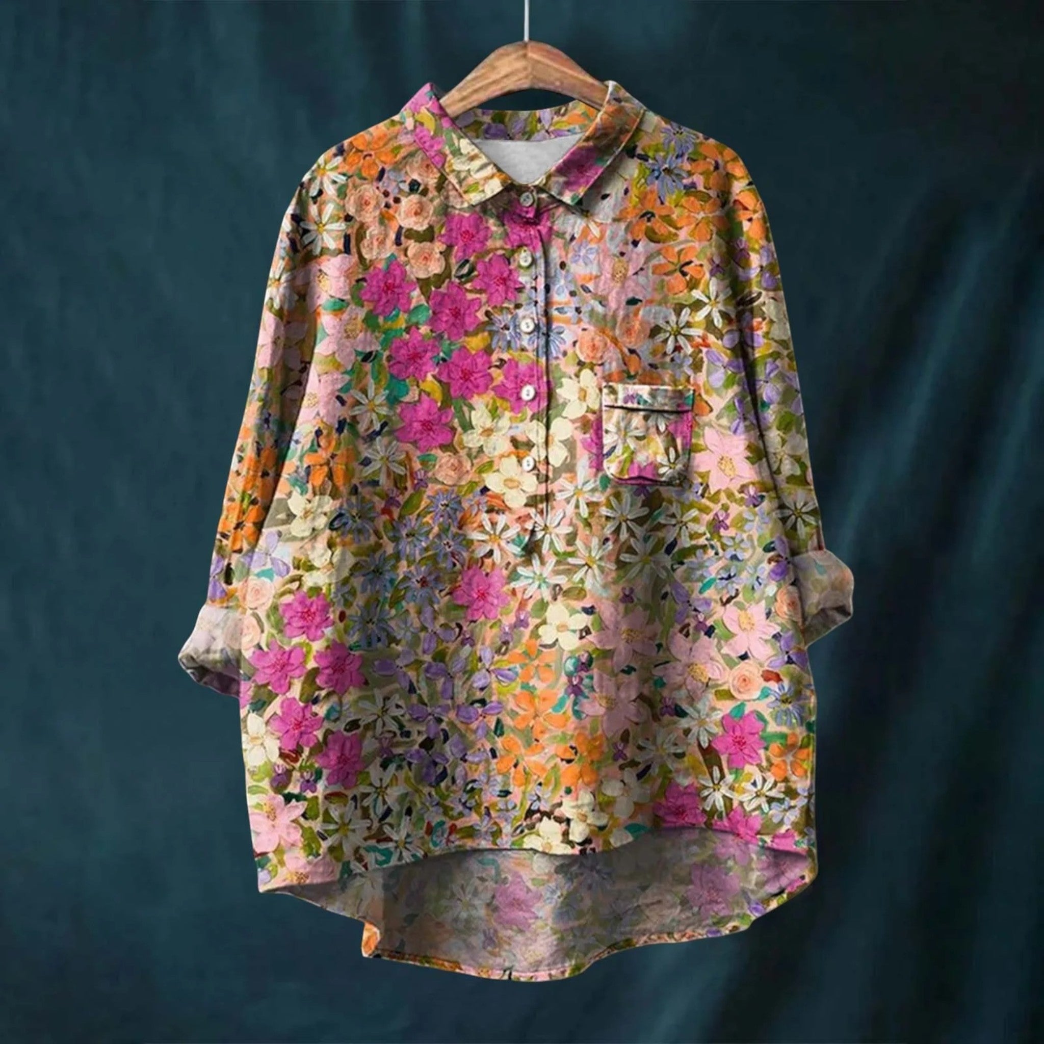Chemise Florale Élégante à Manches Longues – Léonie