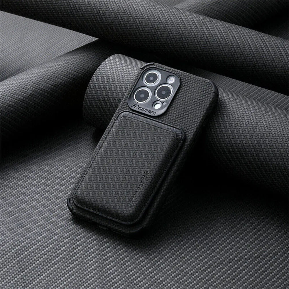 Coque Portefeuille MagSafe - FiberGuard - Fibre de Carbone - Élégante et Protectrice