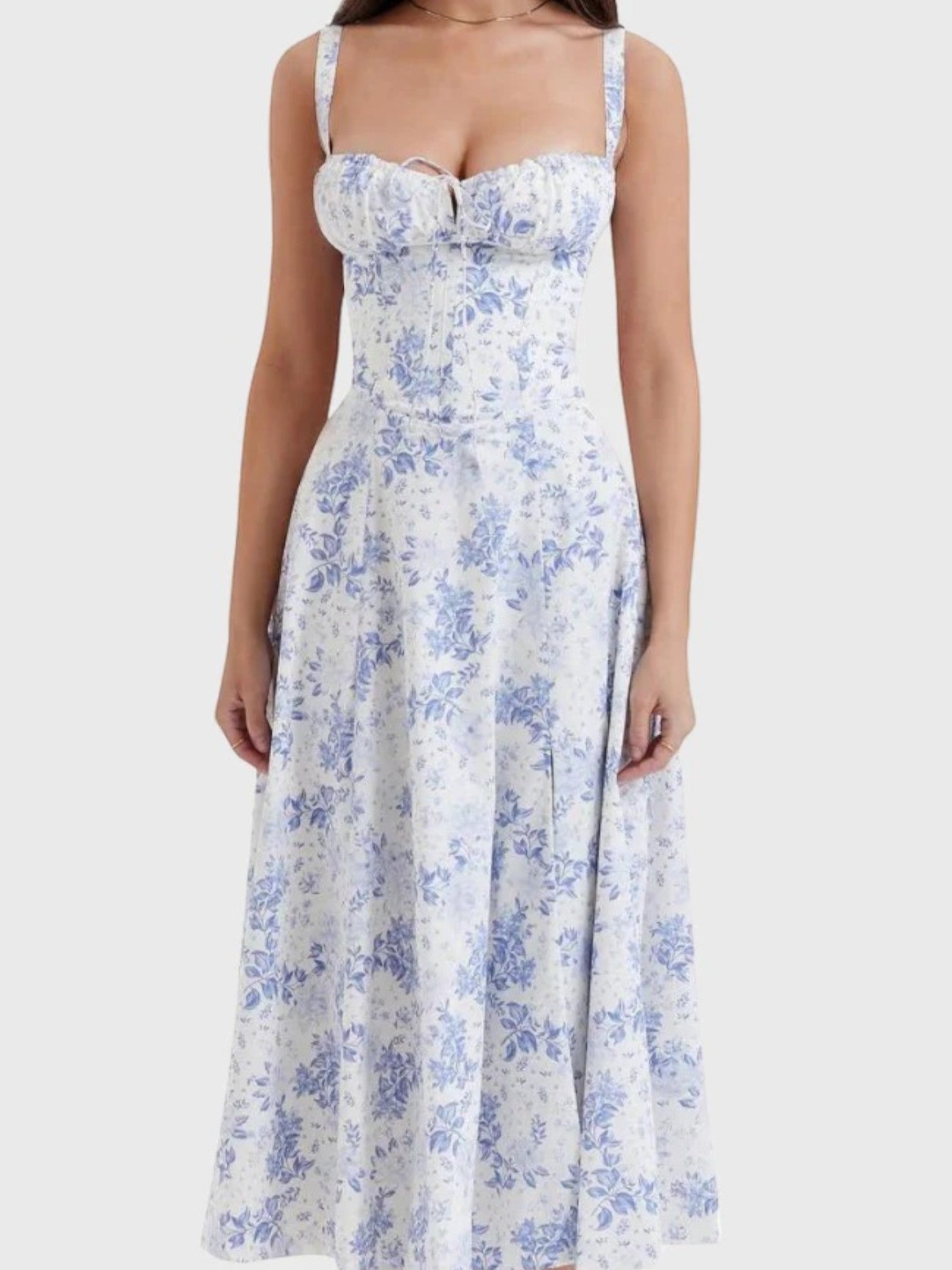 Sienna | Robe D'Été Fleurie Avec Fente Pour Femme | Midi