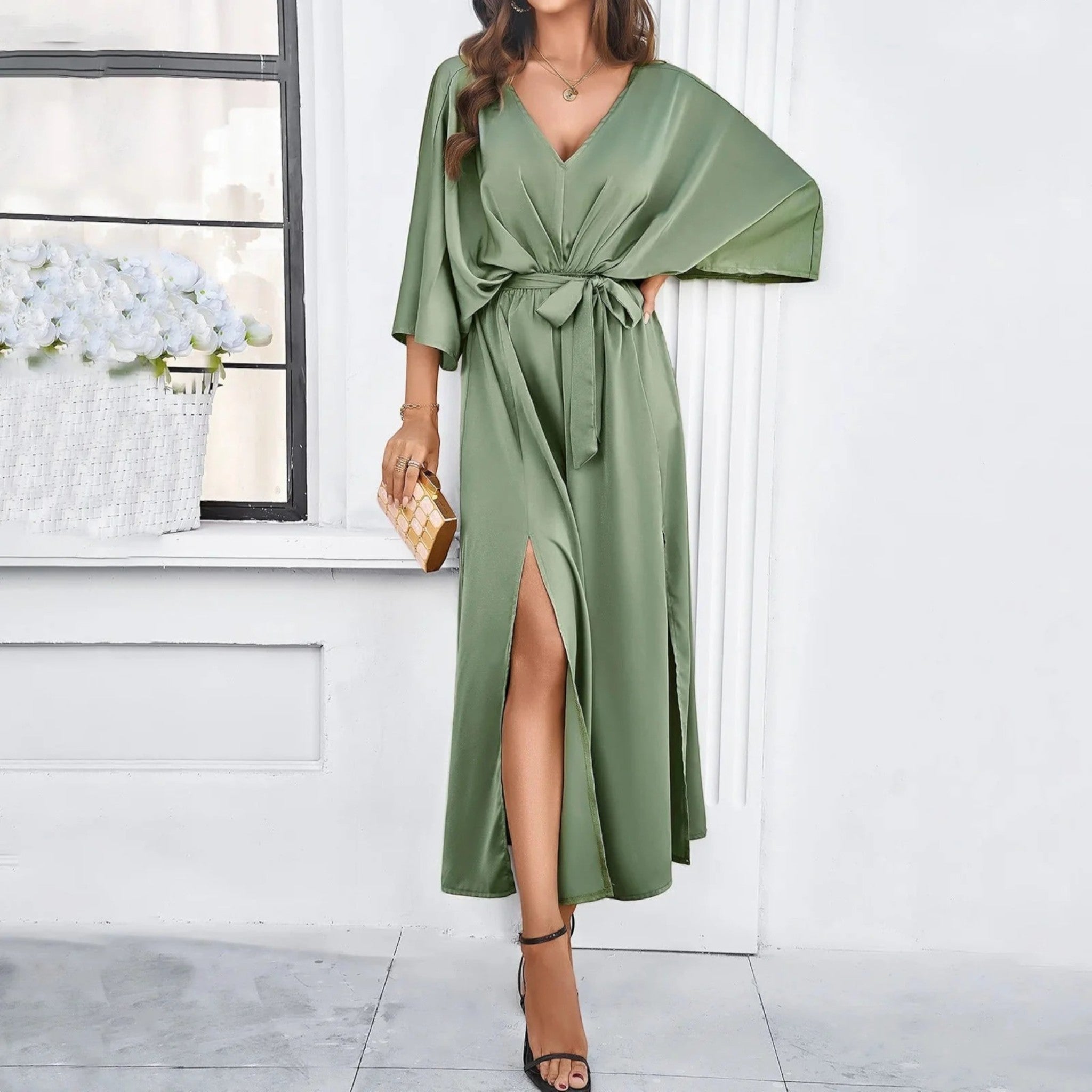 Liora | Robe De Soirée Élégante À Col En V Pour Femmes