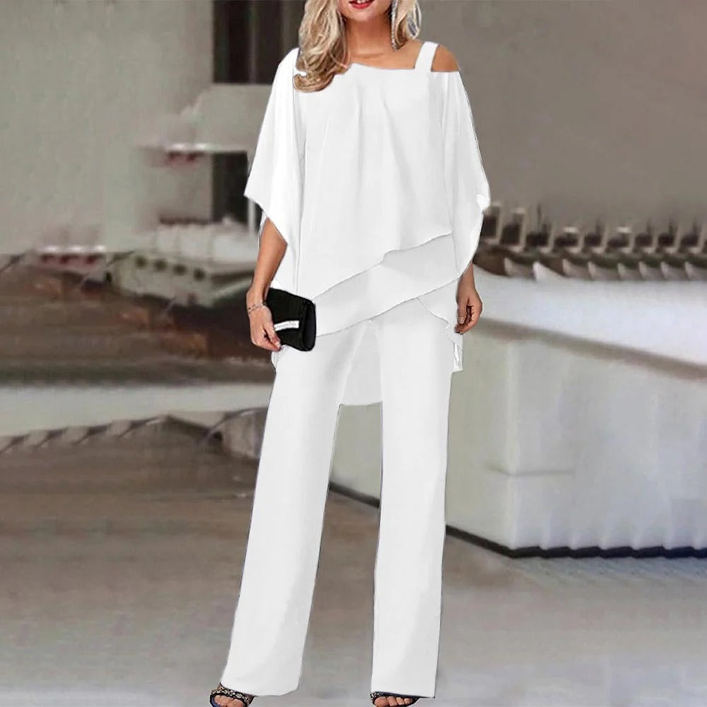 Jumpsuit Élégant avec Blouse Cold Shoulder – Chic et Confort - Sophie