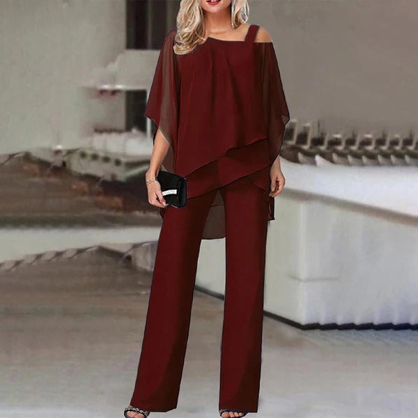 Jumpsuit Élégant avec Blouse Cold Shoulder – Chic et Confort - Sophie