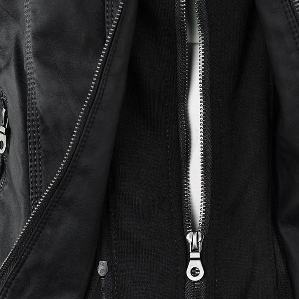 Amélie - Veste en cuir pour femme avec capuche