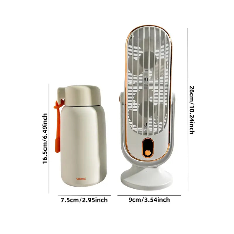 Ventilateur Climatiseur Portable – Double Moteur, 5 Vitesses, 720° & USB Rechargeable – CoolSphere