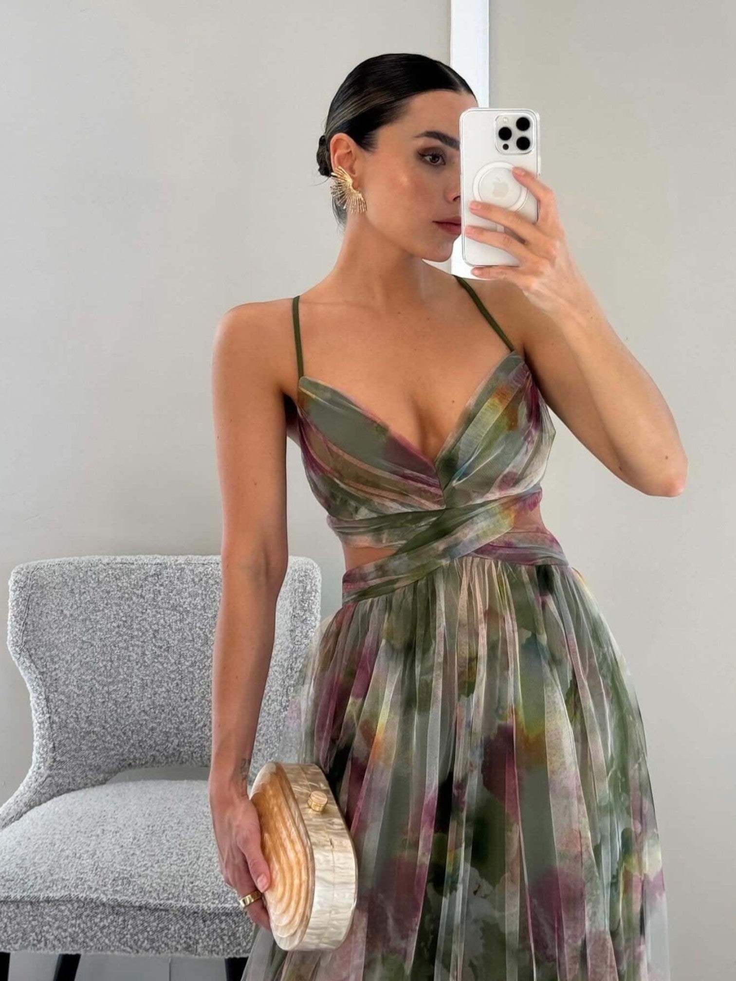Angela | Robe De Soirée À Fleurs Pour Femmes | Maxi