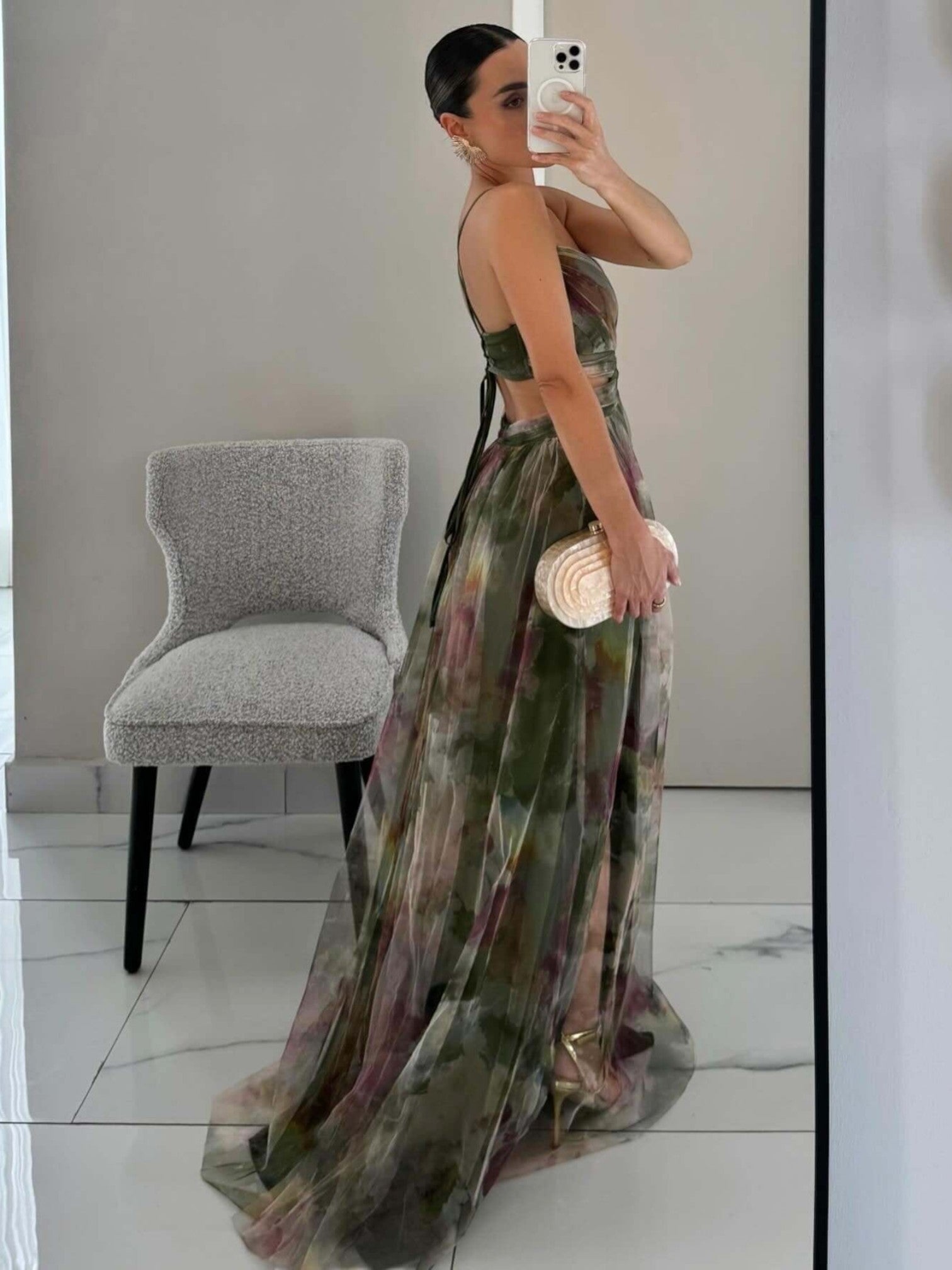 Angela | Robe De Soirée À Fleurs Pour Femmes | Maxi