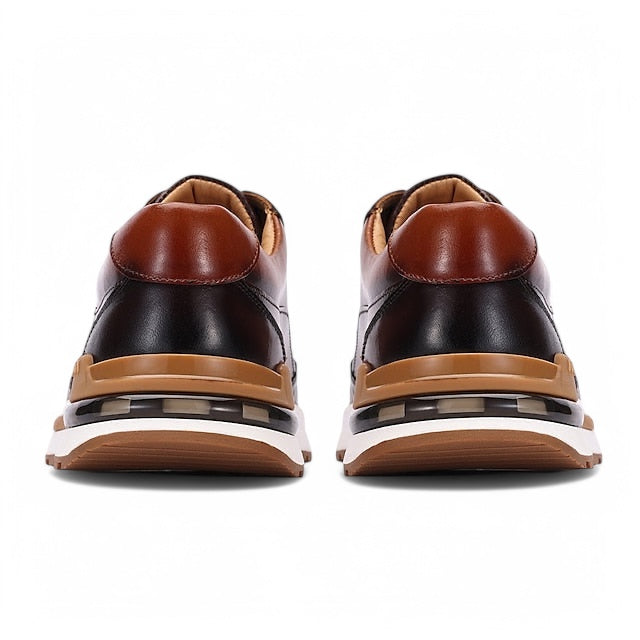 Laurent - Baskets premium en cuir de vache à motif crocodile avec lacets pour homme, alliant style et confort quotidien