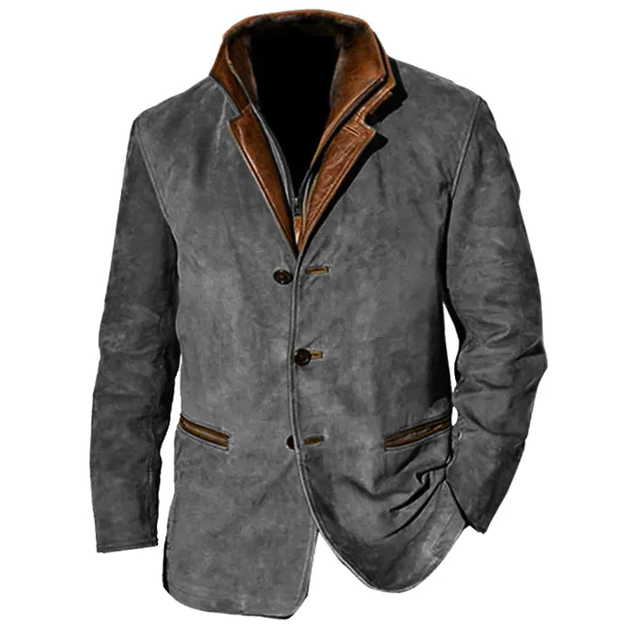 Jean-Loup - Veste Vintage en Daim pour Homme - Automne Élégant