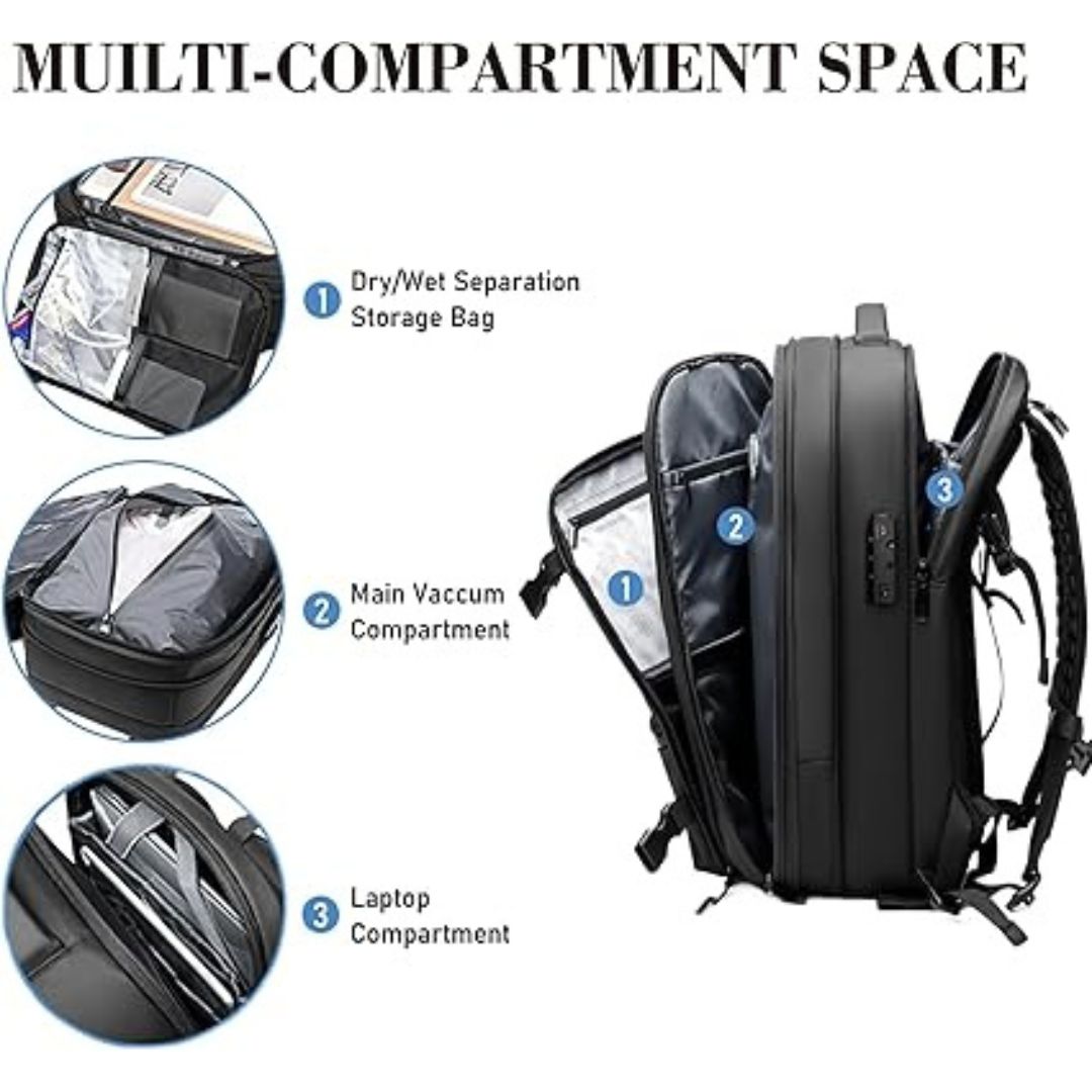 Sac à Dos de Voyage avec Compression sous Vide – Gain de Place et Praticité