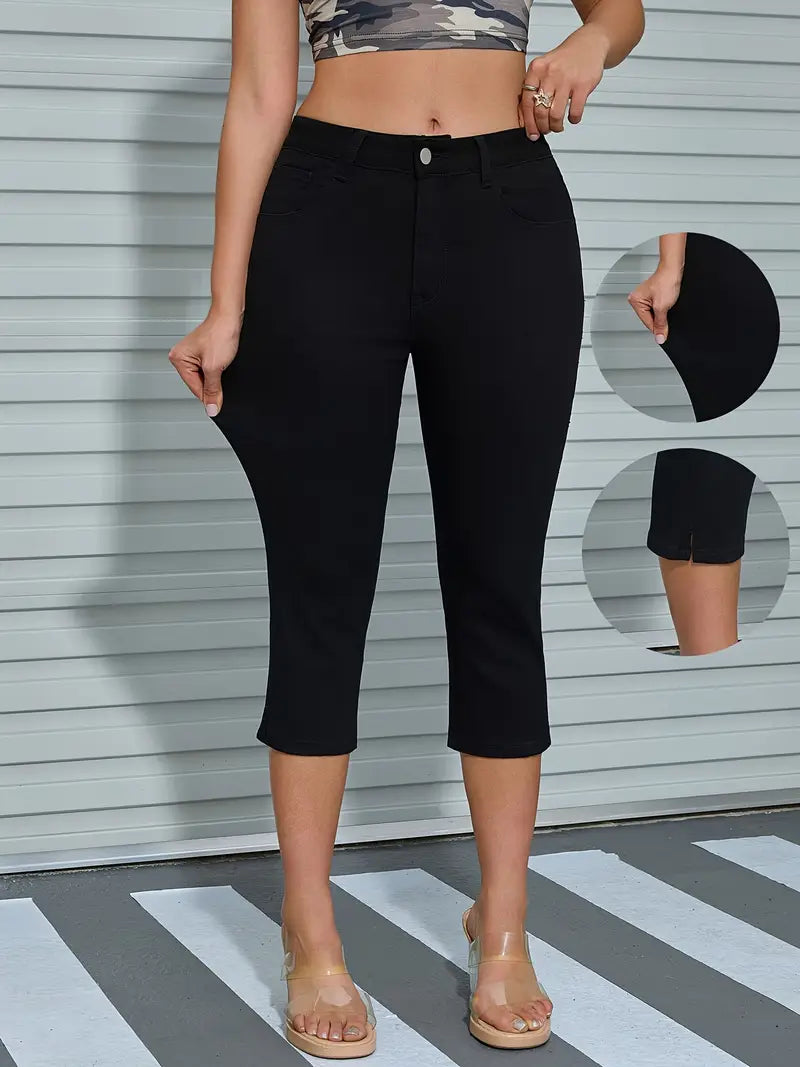 Pantalon Capri en Jean – Décontracté, Confortable & Estival – DeniBreez