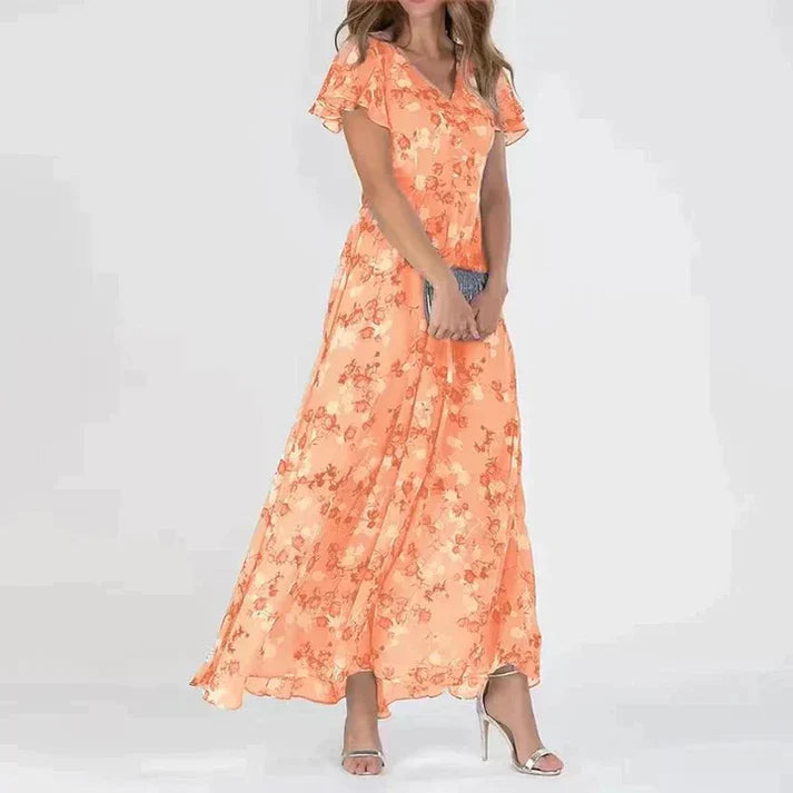 Chloe - Robe Élégante Colorée - Robe Maxi Fleurie Femme, Légère et Stylée