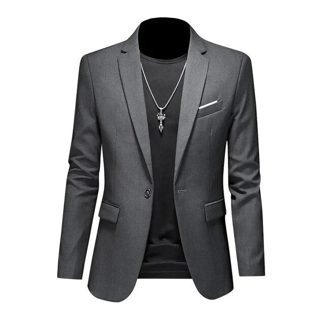 Laurent - Blazer Homme - Coupe Ajustée, Revers Cranté, Fermeture 2 Boutons