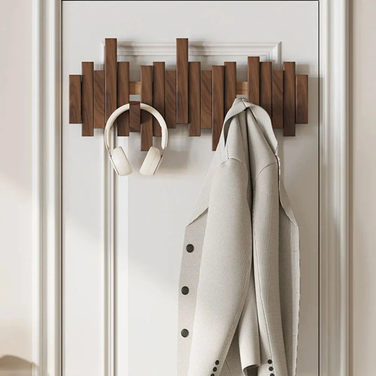 Kapstok Piano en Bois de Noyer ou Hêtre pour Vestes - Élégance et Praticité