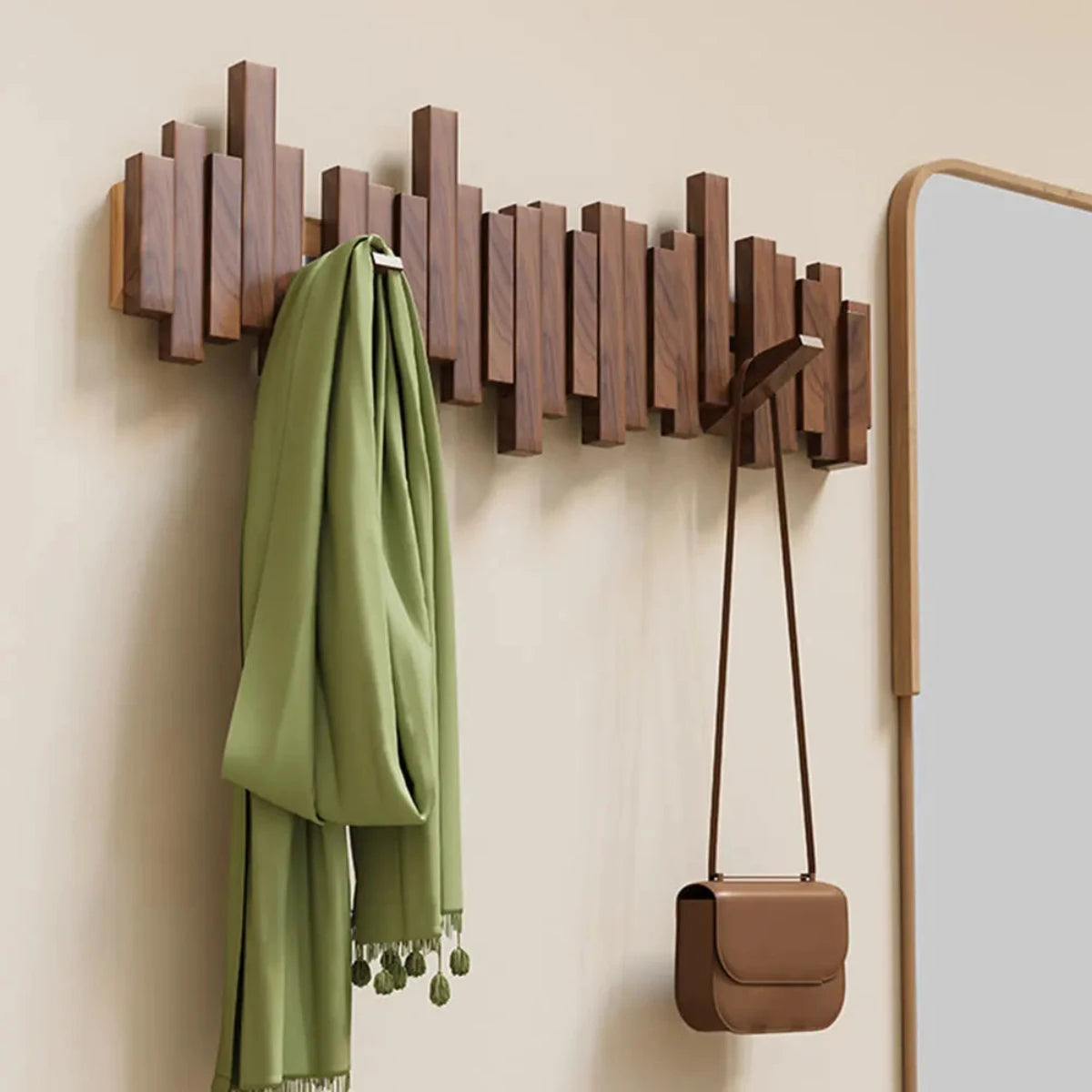Kapstok Piano en Bois de Noyer ou Hêtre pour Vestes - Élégance et Praticité