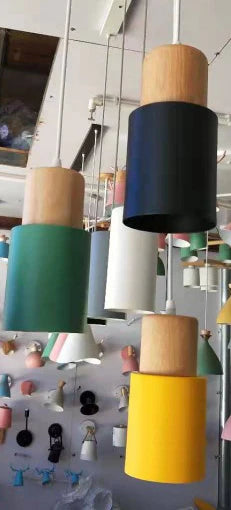 NordicLumi - Suspension LED 1 lumière, cylindre en aluminium macaron