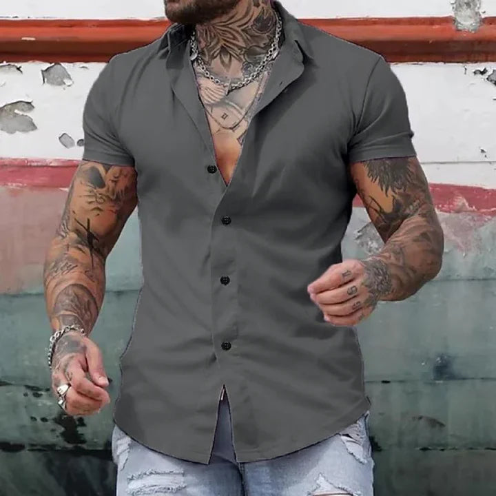 Chemise Homme à Manches Courtes au Design Élancé – Chic & Moderne – SlimCraft