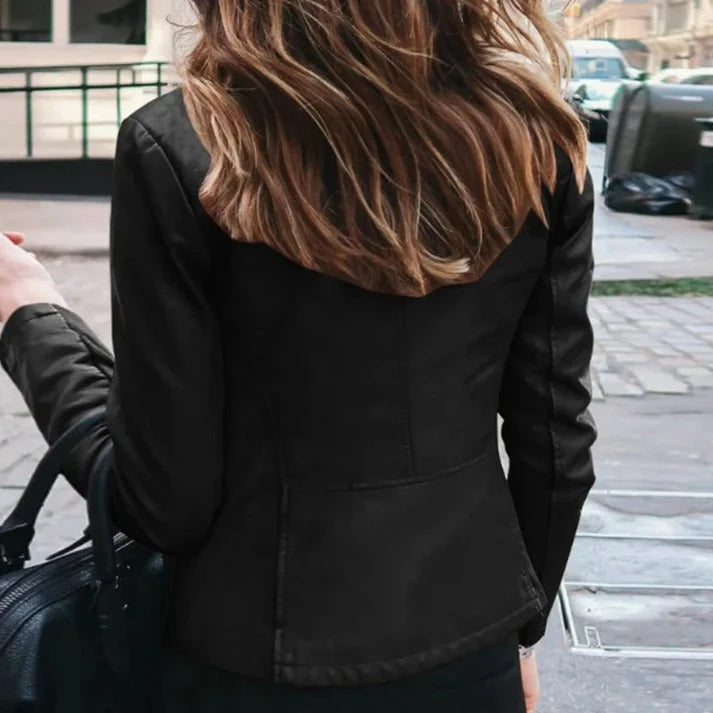 Chloé - Veste en cuir unie pour femme