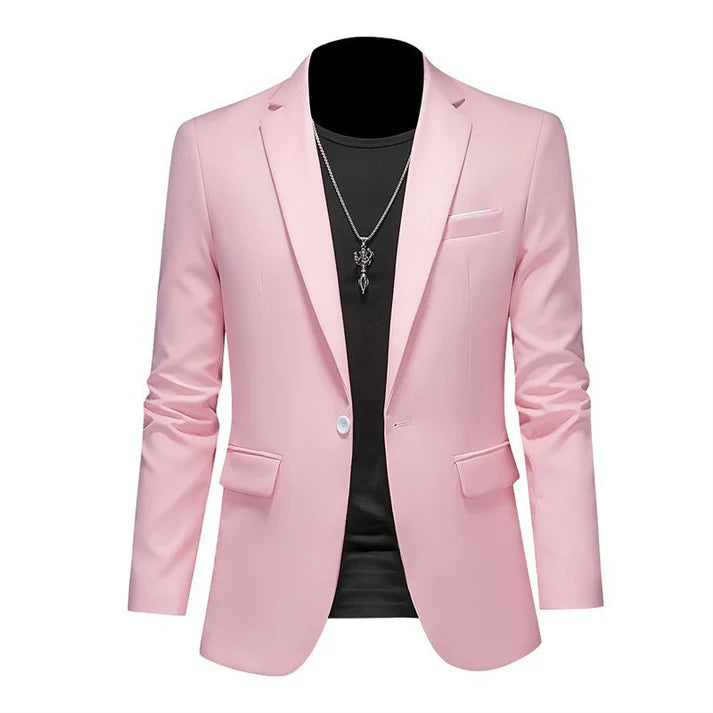 Laurent - Blazer Homme - Coupe Ajustée, Revers Cranté, Fermeture 2 Boutons