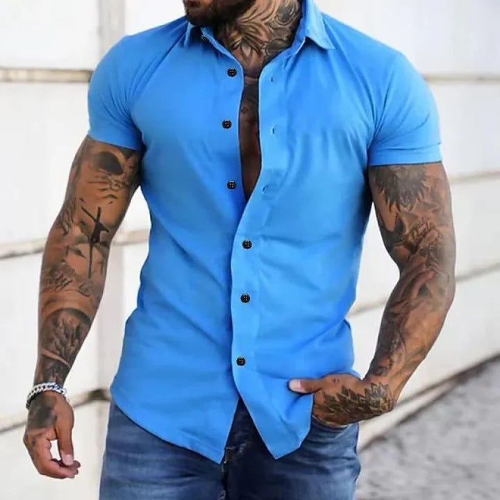 Chemise Homme à Manches Courtes au Design Élancé – Chic & Moderne – SlimCraft
