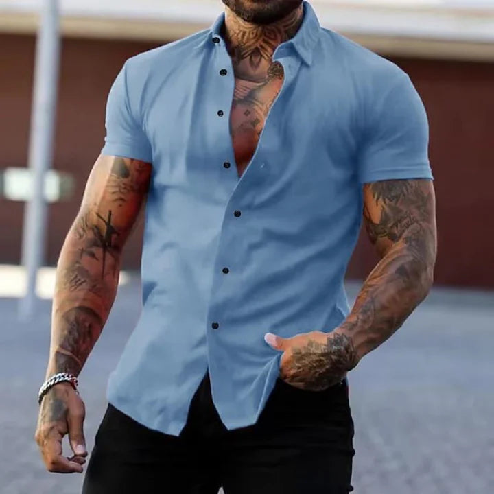 Chemise Homme à Manches Courtes au Design Élancé – Chic & Moderne – SlimCraft