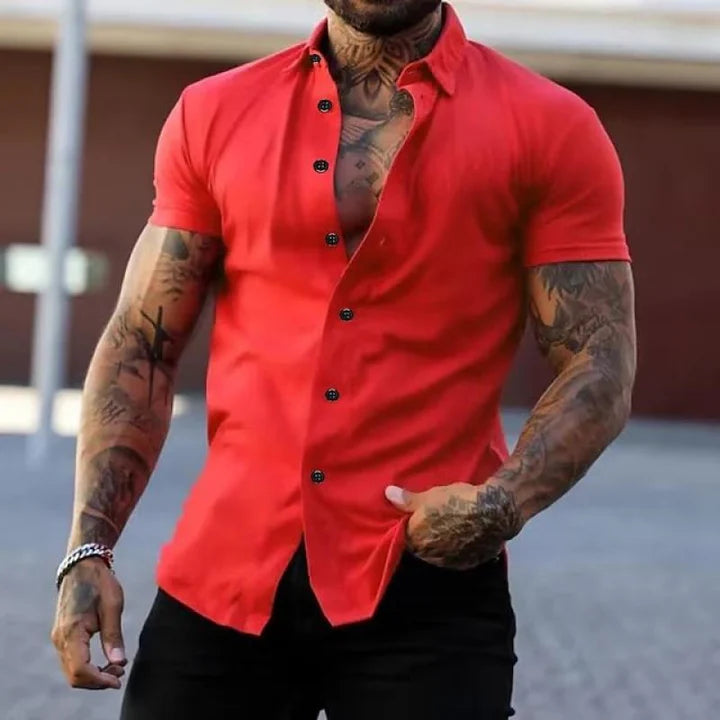 Chemise Homme à Manches Courtes au Design Élancé – Chic & Moderne – SlimCraft