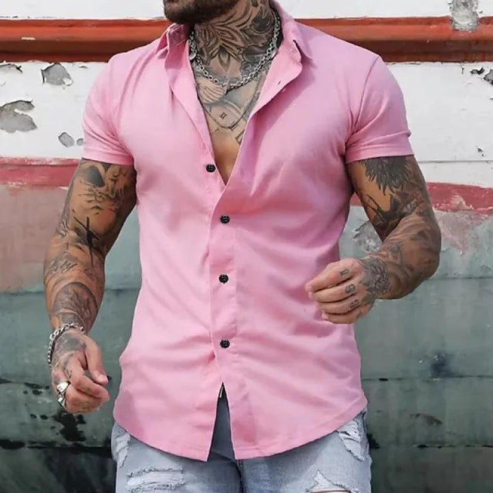 Chemise Homme à Manches Courtes au Design Élancé – Chic & Moderne – SlimCraft