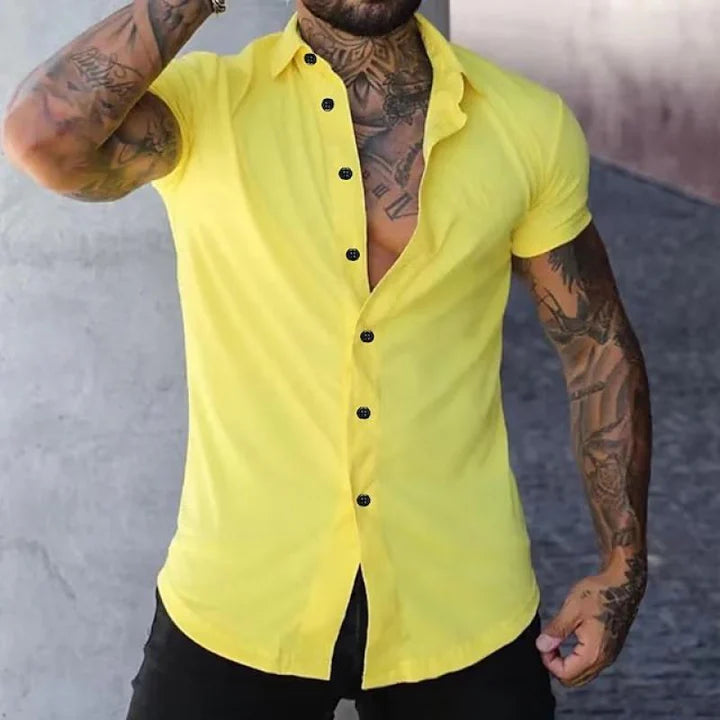 Chemise Homme à Manches Courtes au Design Élancé – Chic & Moderne – SlimCraft