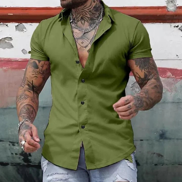 Chemise Homme à Manches Courtes au Design Élancé – Chic & Moderne – SlimCraft