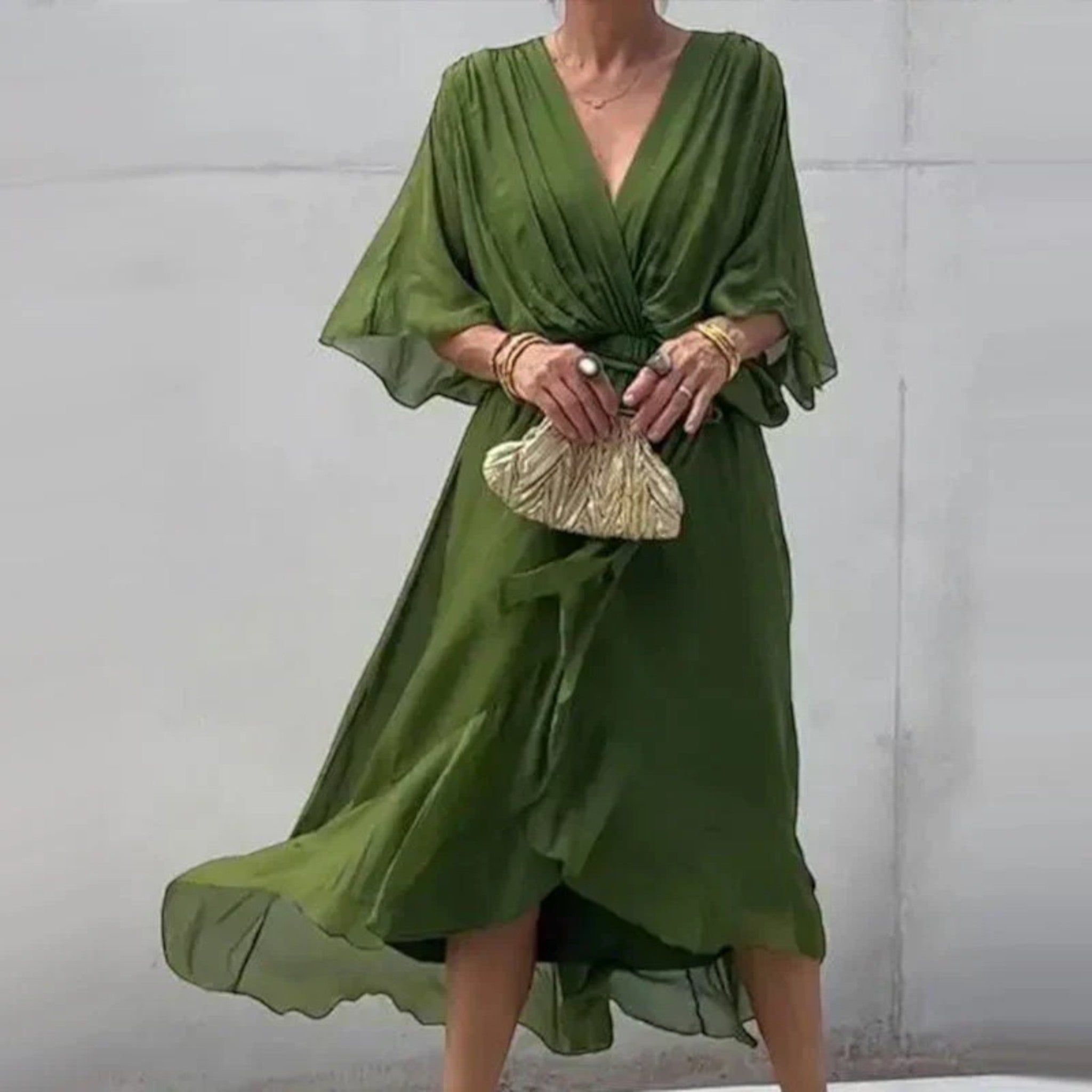 Camila | Robe De Soirée Élégante À Col En V Pour Femme | Maxi