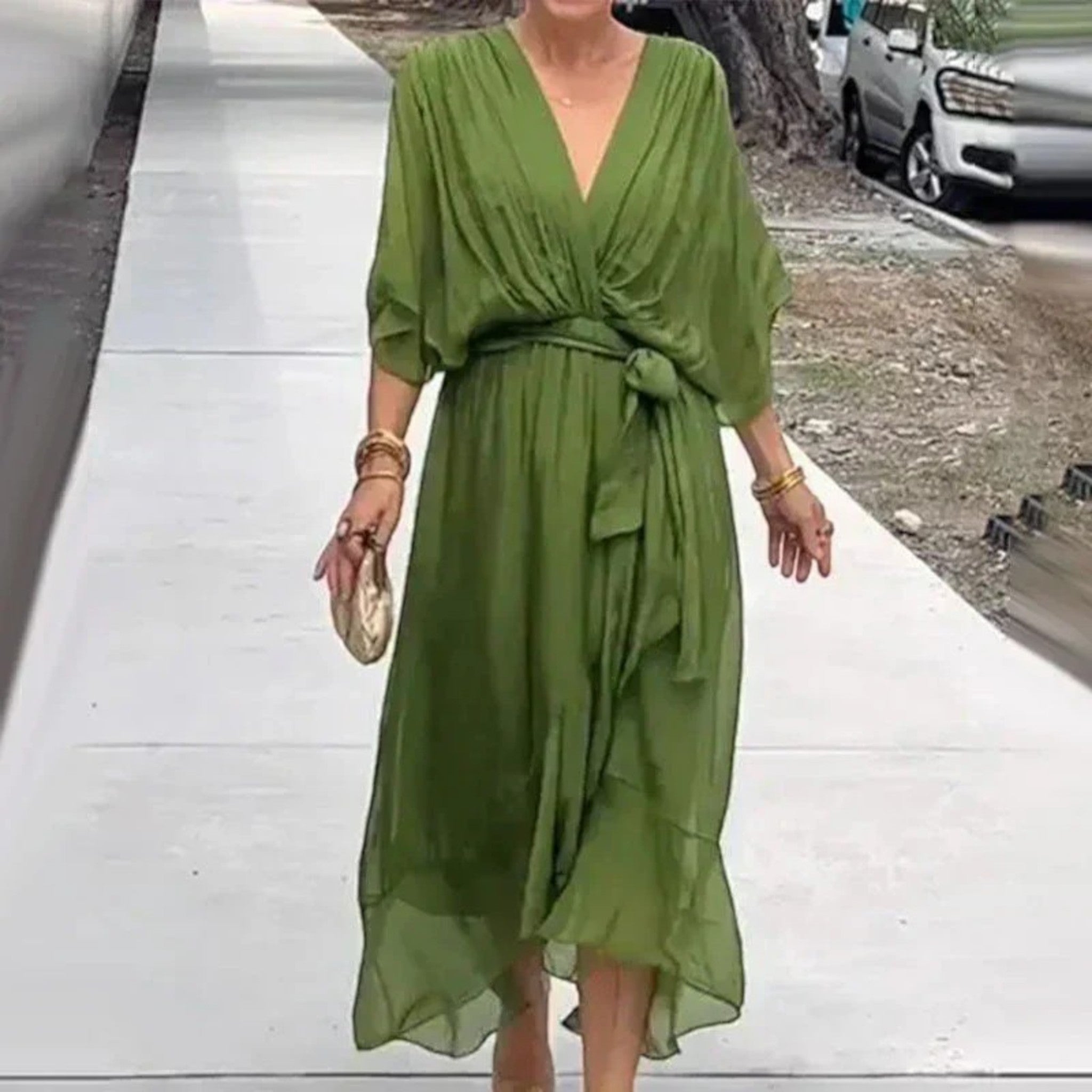 Camila | Robe De Soirée Élégante À Col En V Pour Femme | Maxi