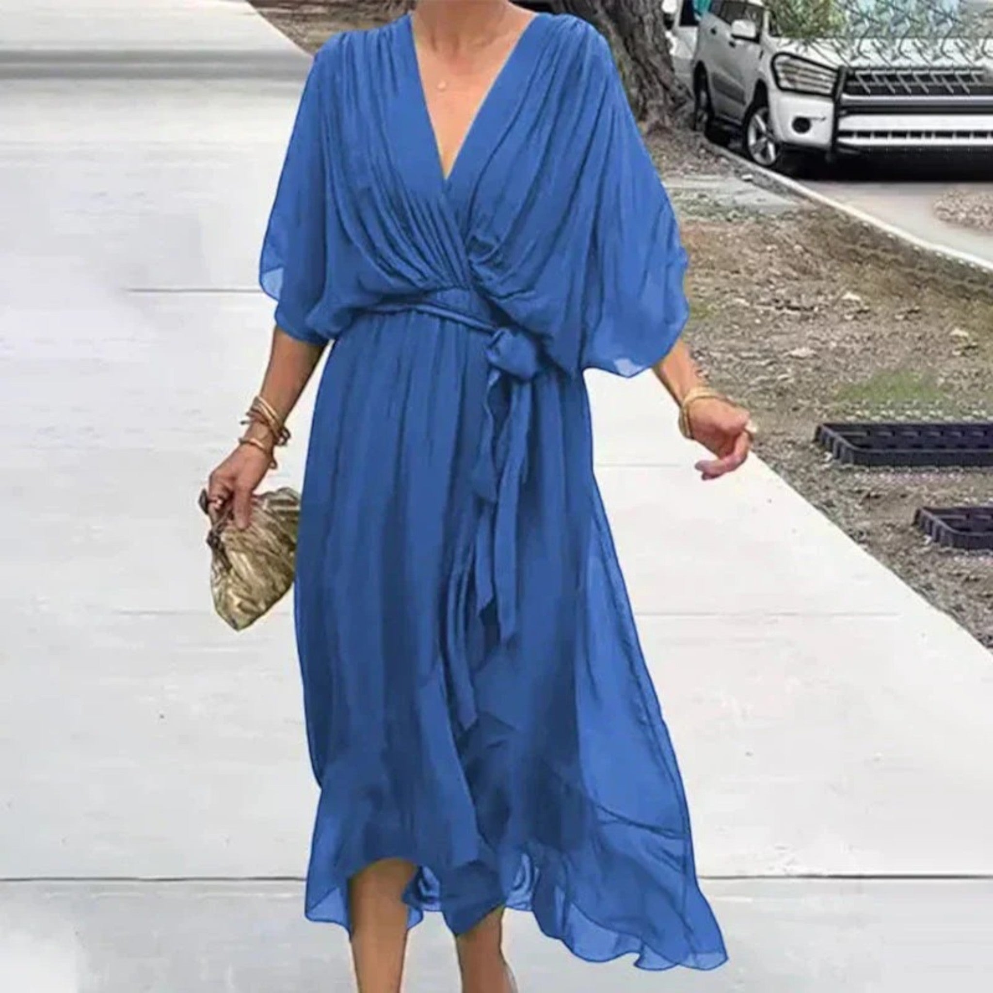Camila | Robe De Soirée Élégante À Col En V Pour Femme | Maxi
