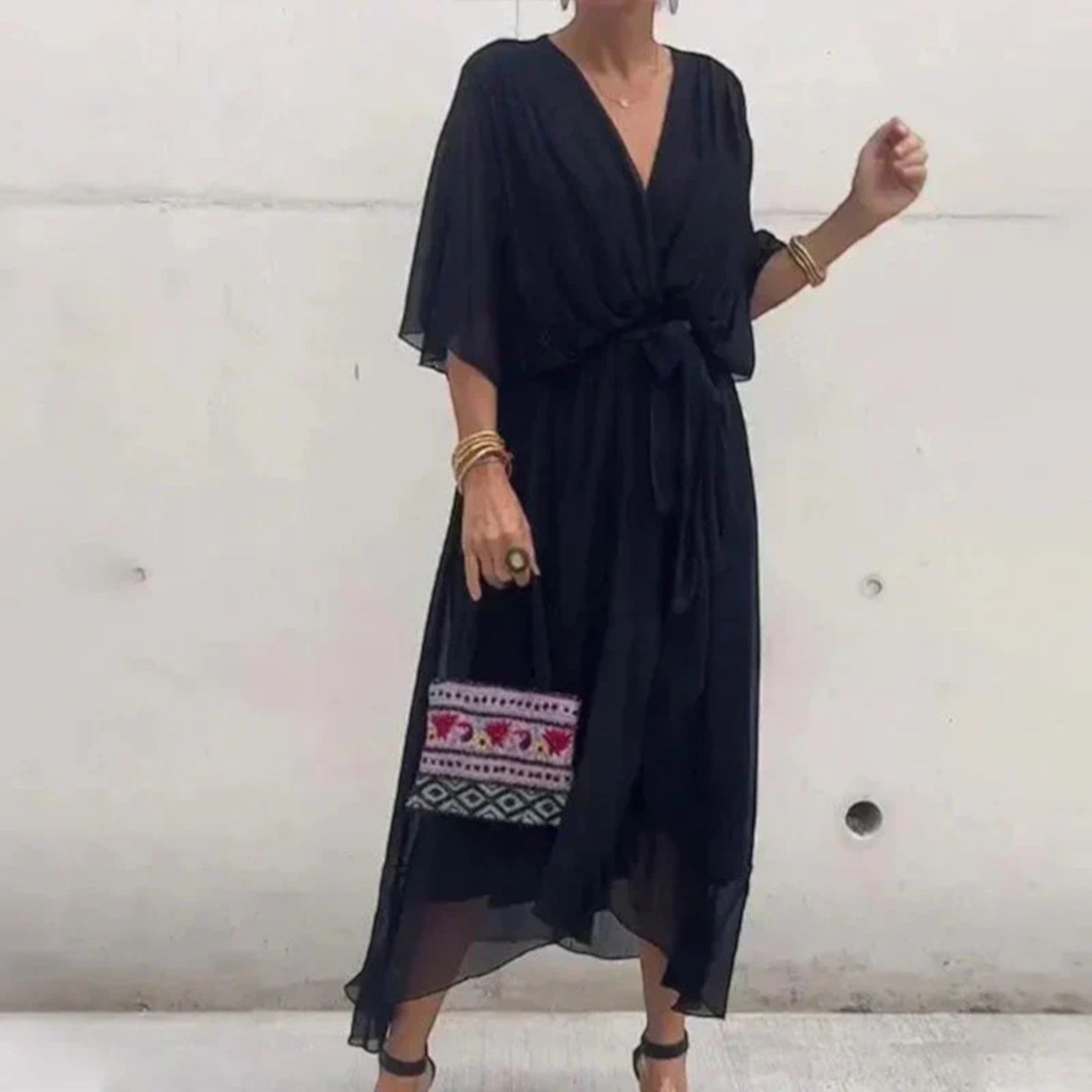 Camila | Robe De Soirée Élégante À Col En V Pour Femme | Maxi