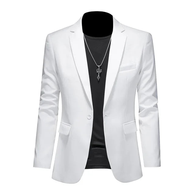 Laurent - Blazer Homme - Coupe Ajustée, Revers Cranté, Fermeture 2 Boutons