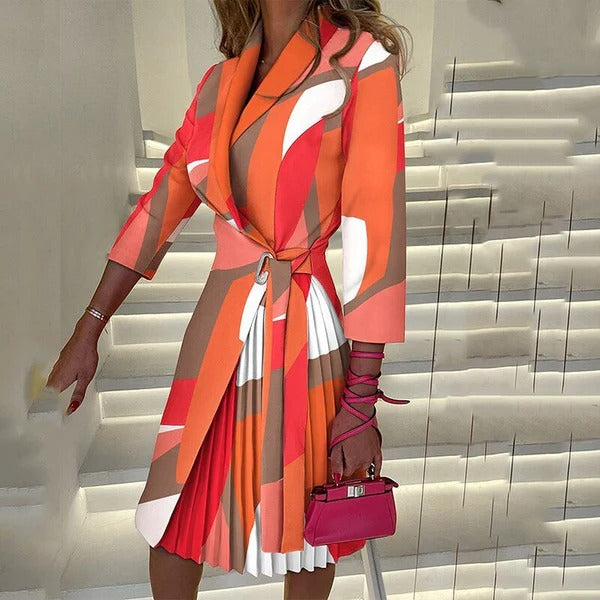 Robe Blazer Élégante à Col Découpé – Chic et Raffinée - Isabelle