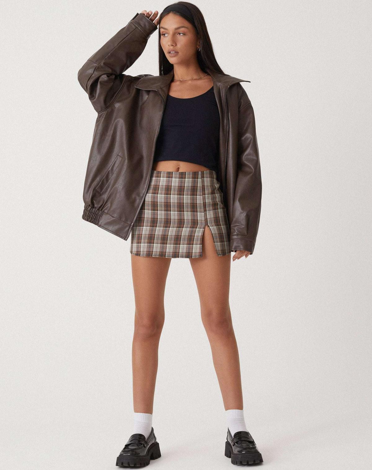 Veste en Cuir Oversized à Coupe Décontractée - Cecile